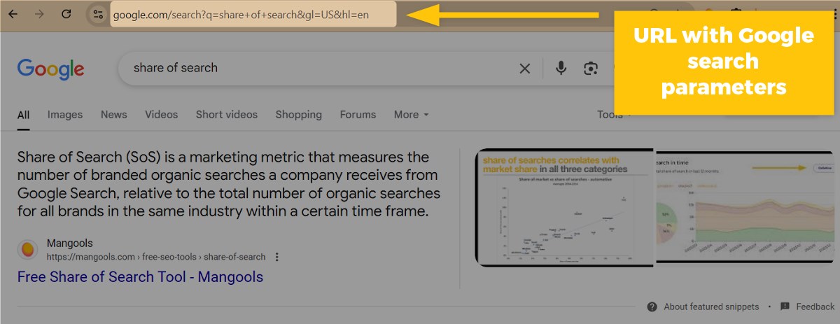 changing Google location with Google search parameters - example